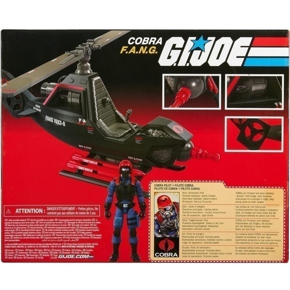 G.i. Joe Retro Collection Cobra F.A.N.G Toy Vehicle 3.75" Cobra Pilot Figure - Picture 3 of 5